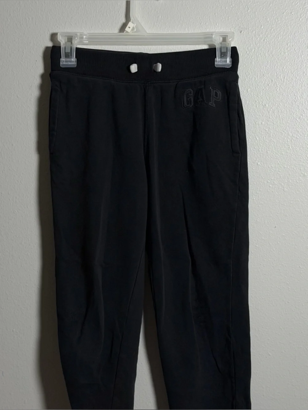 GAP Kids Unisex Black Fleece‎ Joggers Sweatpants Drawstring Casual size L